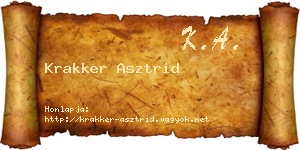 Krakker Asztrid névjegykártya